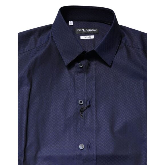 Dolce & Gabbana Blue GOLD Cotton Long Sleeves Men Dress Mens Shirt Men Dolce & Gabbana Blue GOLD Cotton Long Sleeves Men Dress Mens Shirt Men